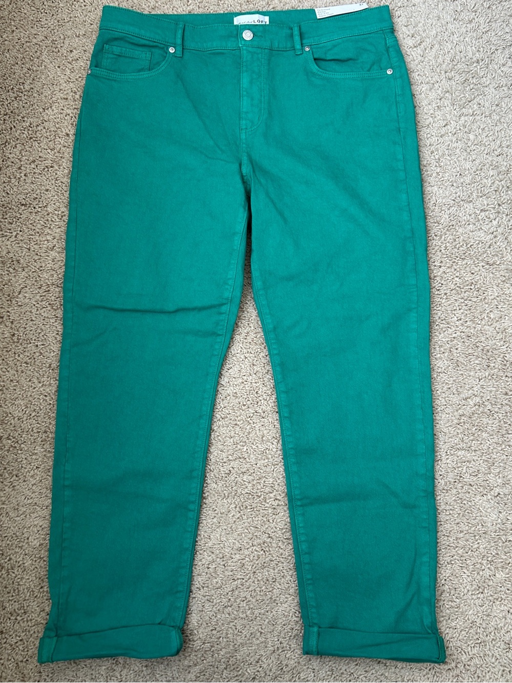 Loft teal Girlfriend jeans size 12